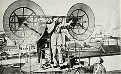 In 1946, Bell linked Catalina Island with Los Angeles using a small microwave relay system. The parabolic reflectors are taken from the SCR-584 radar.
