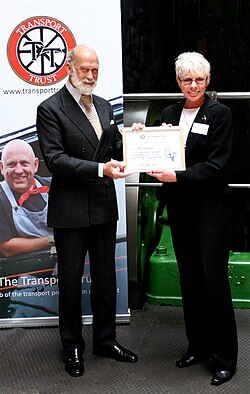 Elly Sallingboe was awarded the Transport Trust Lifetime Achievement Award in 2008 in recognition of over thirty years of dedication to the preservation and operation of Britain's only airworthy Boeing B-17 Flying Fortress – the 'Sally B' .