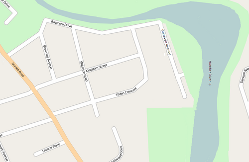 Raymore Drive, during Hurricane Hazel, with the Humber River at maximum flood stage