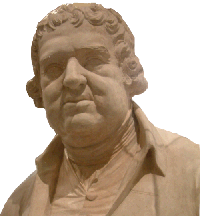 Stone-cast bust of Erasmus Darwin, by W. J. Coffee, c. 1795