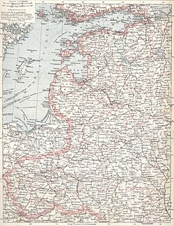 1902 Polish lithograph map of the western parts of the Russian Empire. Original size 33 cm × 24 cm (13.0 in × 9.4 in).
