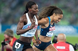 Amantle Montsho narrowly defeated Allyson Felix to become Botswana's first World or Olympic track and field champion
