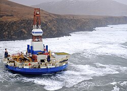 The conical drilling unit Kulluk, 2013
