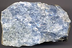 A piece of blue calcite marble from the Precambrian period in New York State, United States