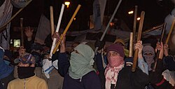 Piqueteros at a protest rally, September 2005