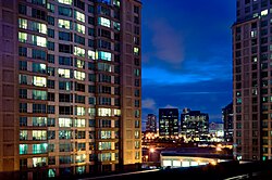 A number of high-rises and condominiums were built around Scarborough City Centre in the late-20th to early-21st century.