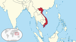 The location of Vietnam