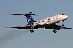 A Tupolev Tu-134 used for government purposes.