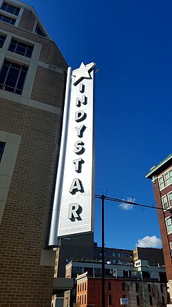 The Star marquee on the headquarters in downtown Indianapolis