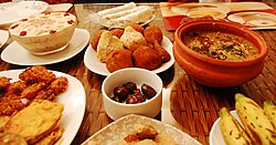 A fast-breaking feast, known as Iftar, is served traditionally with dates.