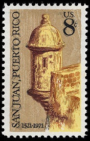 San Juan 450th 1971 issue, depicting one of the garitas of El Morro