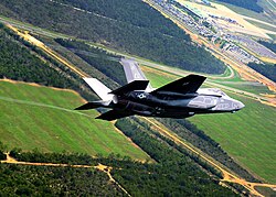 The first F-35 Lightning II of the 33rd Fighter Wing arriving at Eglin AFB