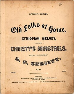 A copy of "Old Folks at Home" (1851), whose sales are estimated at over 20 million.
