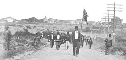Mine workers began their protest march near Harwood; 19 were later killed by the Luzerne County sheriff in the Lattimer massacre.