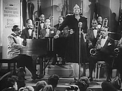 Basie and band, with vocalist Ethel Waters, from the film Stage Door Canteen (1943)