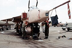Refueling a Jaguar GR1 of the Royal Air Force