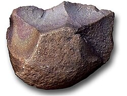 A Mode 1, or Oldowan, stone tool from the western Sahara