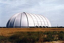 CargoLifter hangar near Berlin, since 2004 used as Tropical Islands resort