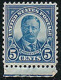 Theodore Roosevelt on a 1922 stamp