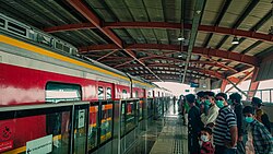 The Orange Line is Pakistan's first metro rail line.