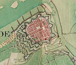 Ostend on the Ferraris map (around 1775)
