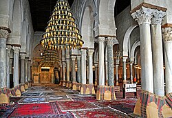 Hypostyle prayer hall of the Great Mosque of Kairouan in Tunisia