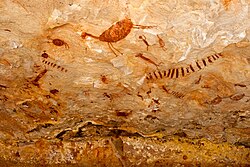 Rock art at Serra da Capivara National Park, one of the largest and oldest concentrations of prehistoric sites in the Americas[43]