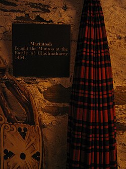 Clan Mackintosh tartan in the Clan Munro exhibition at the Storehouse of Foulis