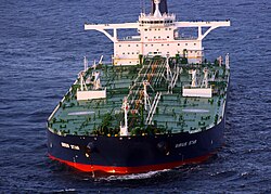 The Very Large Crude Carrier (VLCC) MV Sirius Star in 2008, after her capture by Somali pirates