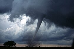 A tornado is an example of an extreme weather event.