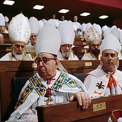 Bishops listen during the Second Vatican Council in the early 1960s
