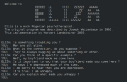 The 1966 ELIZA chatbot