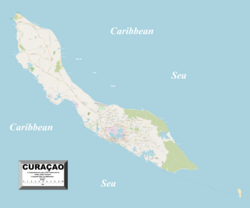 Enlargeable, detailed map of Curaçao