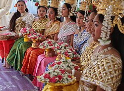 Khmer women at a Cambodian New Year celebration in Lithonia, Georgia, U.S., 2010.
