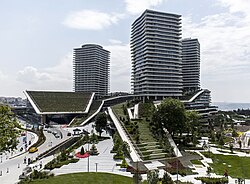 Zorlu Center, designed by EAA and Tabanlıoğlu Architects, includes Zorlu PSM, the city's largest performing arts theatre and concert hall