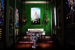The interior of a Catholic church in Nicaragua