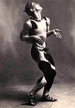 Vaslav Nijinsky dancing the Faun in L'après-midi d'un faune (1912)