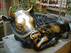 Shingyu (divine-ranking bulls) statue in Kyoto, Japan