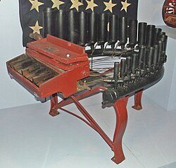 Steam calliope (c. 1901) built by George Kratz and used on the showboat French's New Sensation at The Mariners' Museum