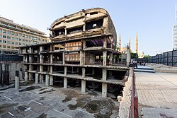An unfinished movie theater from the 1960s, called The Egg in Beirut, Lebanon