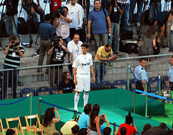 Kaká during his presentation at Real Madrid in June 2009