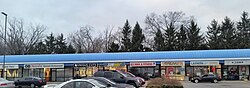 This strip mall on Bethel Road in Columbus, Ohio includes a Korean nail salon, a Korean restaurant, a Korean beauty products store, and a Korean grocery store.