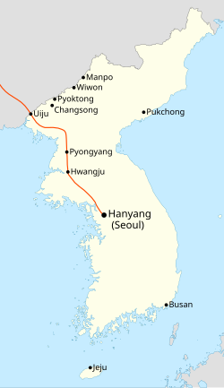 Local official interpreter schools and the route of official missions to China[15][16]