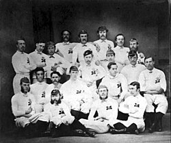 The England team before playing in their first international match, versus Scotland in Edinburgh, 1871