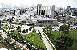 Jackson Memorial Hospital in the Miami Health District, the primary teaching hospital of the Miller School of Medicine at the University of Miami