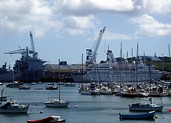 Falmouth Docks is the major port of Cornwall, and one of the largest natural harbours in the world.