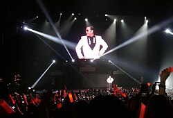 Psy performs Gangnam Style at the KIIS-FM Jingle Ball concert in Los Angeles.