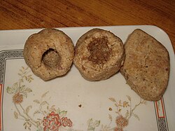 Uncooked kibbeh being prepared.