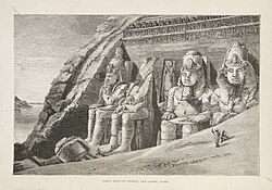 Abu Simbel at the time of Amelia Edwards visit in 1874, as published in A Thousand Miles up the Nile