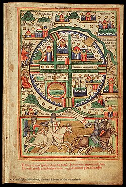 An idealized twelfth-century map of the crusader Kingdom of Jerusalem.